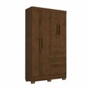 Ver imagem 2 de Guarda Roupa Casal Brunela 5 Portas 2 Gavetas com Cabideiro e Prateleira Yescasa Marrom/Amadeirado