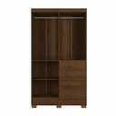 Ver imagem 4 de Guarda Roupa Casal Brunela 5 Portas 2 Gavetas com Cabideiro e Prateleira Yescasa Marrom/Amadeirado