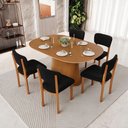 Ver imagem 2 de Kit 05 Cadeiras para Sala de Jantar Cozinha Living Estofada Dara L02 Bouclê Preto - Lyam Decor