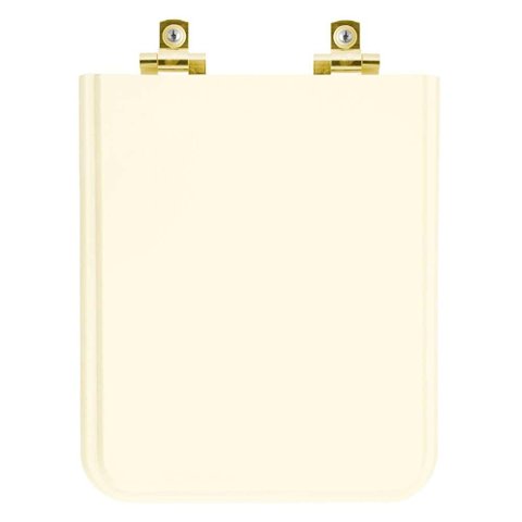 Assento Sanitário Soft Close Square Biscuit para Vaso Incepa com Ferragem Dourada