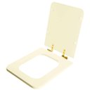 Ver imagem 2 de Assento Sanitário Soft Close Square Biscuit para Vaso Incepa com Ferragem Dourada