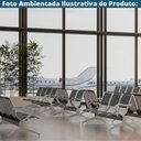 Ver imagem 3 de Longarina Estofada 2 Lug Nr-17 Dubai Fratini 116 Cm Aço Carbono, Cromado e Pintura Cinza C/ Braços