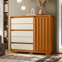 Ver imagem 5 de Cômoda Sapateira para Quarto 1 Porta 5 Gavetas Sardenha A04 Cinamomo Off White - Lyam Decor