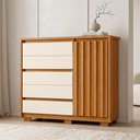 Ver imagem 4 de Cômoda Sapateira para Quarto 1 Porta 5 Gavetas Sardenha A04 Cinamomo Off White - Lyam Decor