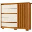 Ver imagem 1 de Cômoda Sapateira para Quarto 1 Porta 5 Gavetas Sardenha A04 Cinamomo Off White - Lyam Decor