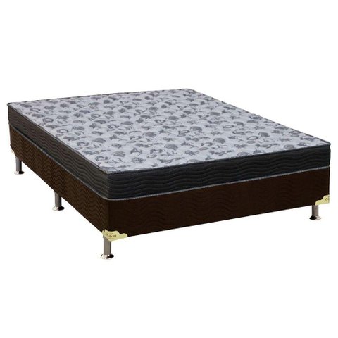Cama Box Viúva: Colchão Ortopédico Ortobom D33/EP Anatômico Fort Tech ISO 100 + Base CRC Suede Brown