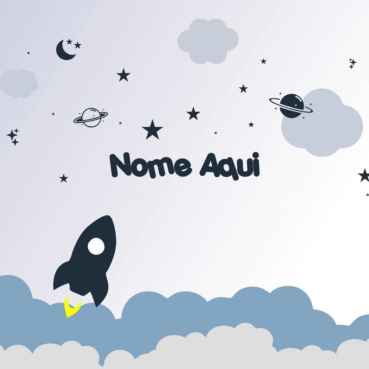 Papel de Parede Adesivo Menino Nave Espacial da Alegria Cósmica - Painel - 3