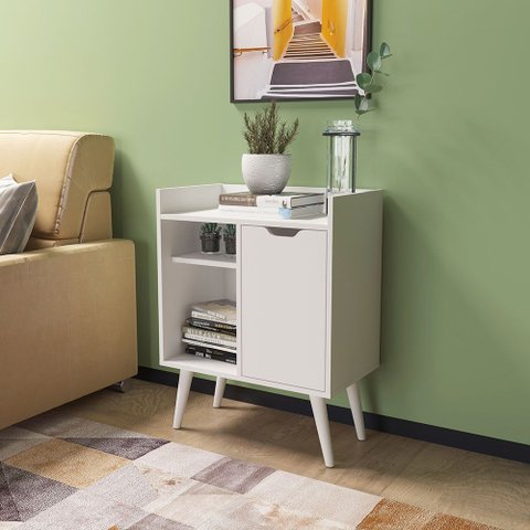 Buffet Aparador Sala de Estar 60cm 3 Nichos e 1 Porta Vivi T02-D'Rossi
