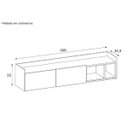 Ver imagem 3 de Rack Suspenso para TV 60 Polegadas 2 Portas 2 Nichos Celino Espresso Móveis