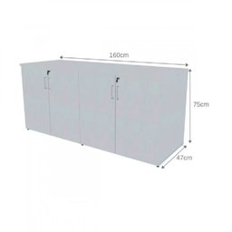 Kit Home Office Escrivaninha Balcão 4 Portas Tonal Bramov - 4