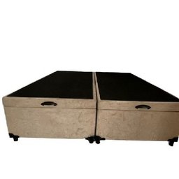 Cama Box Baú Casal Bipartido Suede Bege Com Pistão A Gás - 2