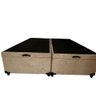 Cama Box Baú Casal Bipartido Suede Bege Com Pistão A Gás - 2