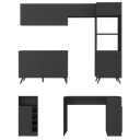 Ver imagem 4 de Armário de Cozinha com Bancada/mesa Gourmet Veneza Multimóveis Mp2174 Preto