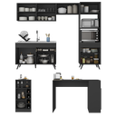 Ver imagem 3 de Armário de Cozinha com Bancada/mesa Gourmet Veneza Multimóveis Mp2174 Preto