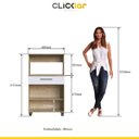 Ver imagem 3 de Armário Multiuso 68 X 115cm Cozinha Forno Micro-ondas 2 Porta 1 Gaveta Mdp Dakar Branco - Clicklar