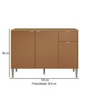 Ver imagem 4 de Balcão de Cozinha 120 Cm Soul 3 Portas 1 Gaveta Freijó/caramelo - Kits Paraná