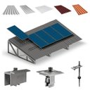 Ver imagem 1 de Kit Estrutura Suporte Fixador para 05 Placas Solar Alumínio e Inox Telha Fibro Ondulada em Viga Metá