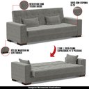 Ver imagem 4 de Sofá Cama Decorativo 210cm Beesley Suede Grafite - Gran Belo