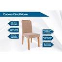 Ver imagem 2 de Conjunto: Mesa Sala Jantar Flora C/ Tampo Madeirado C/ Vidro 109cm e 4 Cadeiras Nicole Cinamomo/off