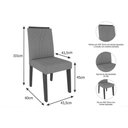 Ver imagem 5 de Conjunto: Mesa Sala Jantar Flora C/ Tampo Madeirado C/ Vidro 109cm e 4 Cadeiras Nicole Cinamomo/off