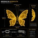 Ver imagem 6 de Borboleta Iluminada LED 80cm Glitter Branco Quente 220V Natal 220V
