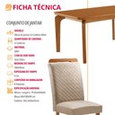 Ver imagem 7 de Mesa de Jantar Liz 180 cm Tampo MDF Laminado Canto Copo com 6 Cadeiras Aline