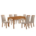 Ver imagem 2 de Mesa de Jantar Liz 180 cm Tampo MDF Laminado Canto Copo com 6 Cadeiras Aline