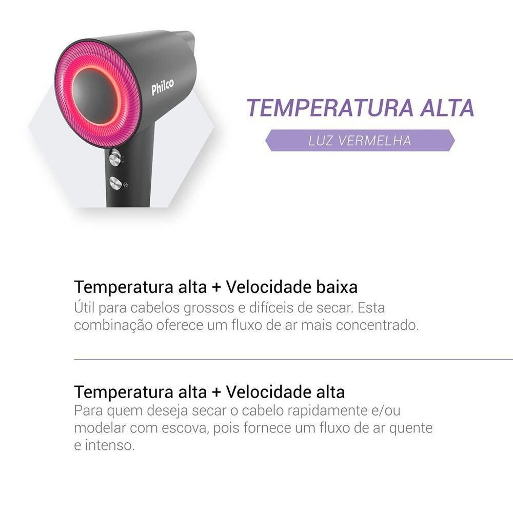 Secador de Cabelos Philco 1600w 4 Temperaturas - Psc3600 - 20