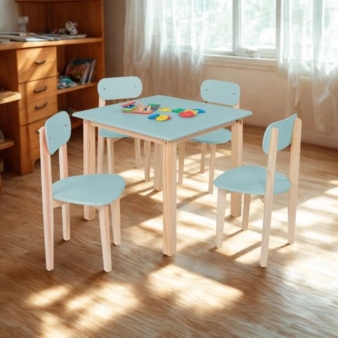 Jogo Mesa Cadeira Colorê Infantil Mdf Robusto Premium:menta