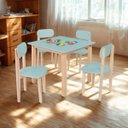 Ver imagem 1 de Jogo Mesa Cadeira Colorê Infantil Mdf Robusto Premium:menta