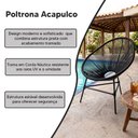 Ver imagem 2 de Poltrona Estilo Contemporaneo para Area Interna ou Externa Preta Acapulco