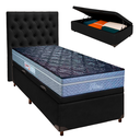 Ver imagem 1 de Kit Cama Box Bau + Cabeceira + Colchão Solteiro Molas Ensacadas - Petrus - Paropas