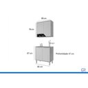 Ver imagem 3 de Cozinha Completa 2 Peças Celeste 2 Portas MDF 80cm Cinza com Cinamomo e Platina MGM