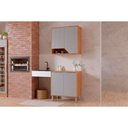 Ver imagem 1 de Cozinha Completa 2 Peças Celeste 2 Portas MDF 80cm Cinza com Cinamomo e Platina MGM