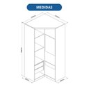 Ver imagem 3 de Guarda Roupa Modulado de Canto Closet Elegance Cinza/Angelin/Niquel