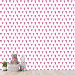 Papel de Parede Adesivo Corações Rosa Aquarelado 12m - 3