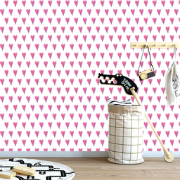 Papel de Parede Adesivo Corações Rosa Aquarelado 12m - 5