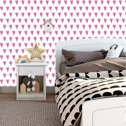 Papel de Parede Adesivo Corações Rosa Aquarelado 12m - 2