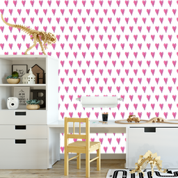 Papel de Parede Adesivo Corações Rosa Aquarelado 12m - 4