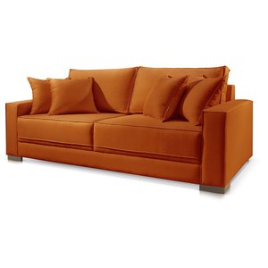 Sofá 3 Lugares Fixo Living Marrocos Suede Terracota 2,0m Mk