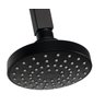 Ducha Flatt Redonda Abs Preto C/ Braço Suporte Teto 24 Cm - 3