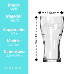 Copo Coca Cola Vidro Transparente 300ml - Nadir - 4