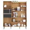 Ver imagem 3 de Armário de Cozinha Compacta 160cm 5 Portas Isabel Amêndoa/Preto - AJL Móveis