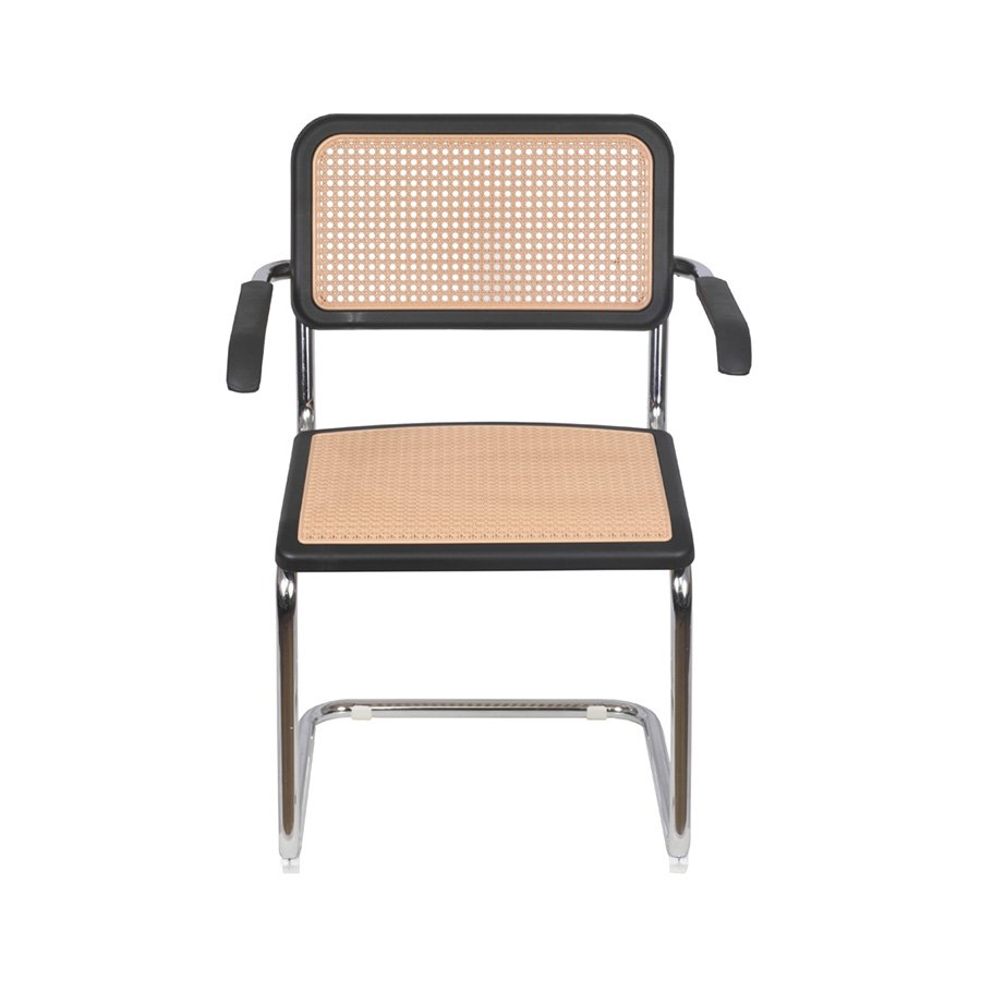 Cadeira Cesca com Braços Base Cromada Mmj-od Od-preta/bege - 2