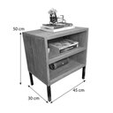 Ver imagem 3 de Mesa Lateral Prateleira com pé Style de Ferro e Madeira Industrial Natural e Preto