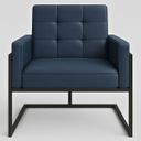 Ver imagem 4 de Poltrona para Sala de Espera Confortável em Tecido Corano com Base de Ferro Reforçada