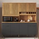 Ver imagem 2 de Cozinha Compacta Concord 8 Portas 2 Gavetas 100% Mdf Amêndoa/chumbo - Rio Doce