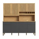 Ver imagem 1 de Cozinha Compacta Concord 8 Portas 2 Gavetas 100% Mdf Amêndoa/chumbo - Rio Doce