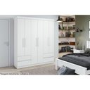 Ver imagem 4 de Guarda Roupa Solteiro 6 Portas e 4 Gavetas Zeus Branco - Lopas