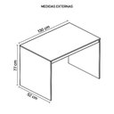 Ver imagem 6 de Mesa Computador Escrivaninha Escritório Meta Branco Caemmun